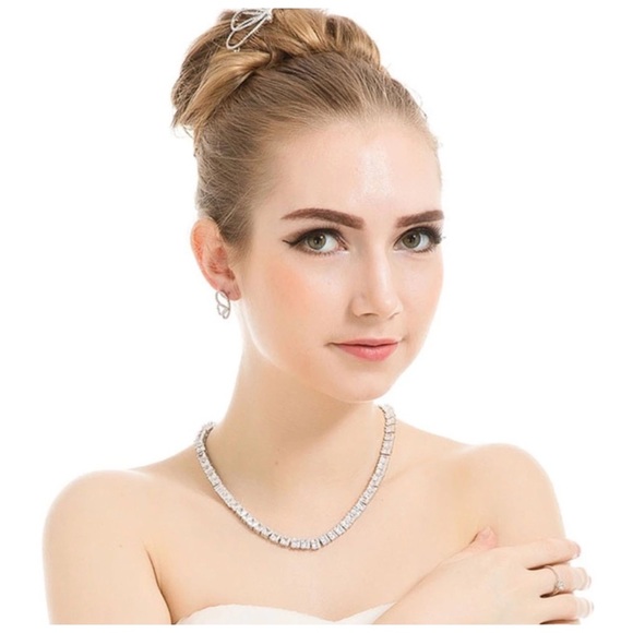 Swarovski Crystals 50 Carat The Matika Tennis Necklace - Picture 6 of 9